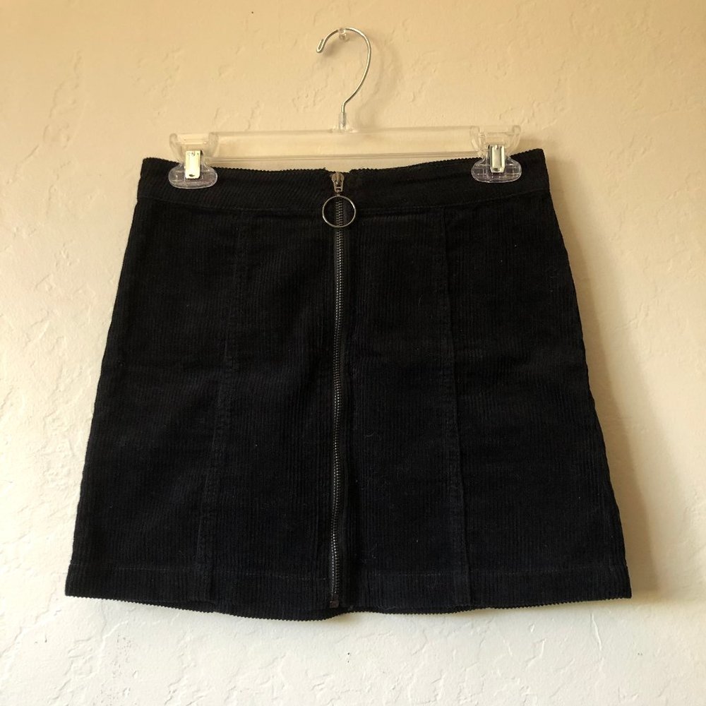 F21 Black Corduroy Skirt